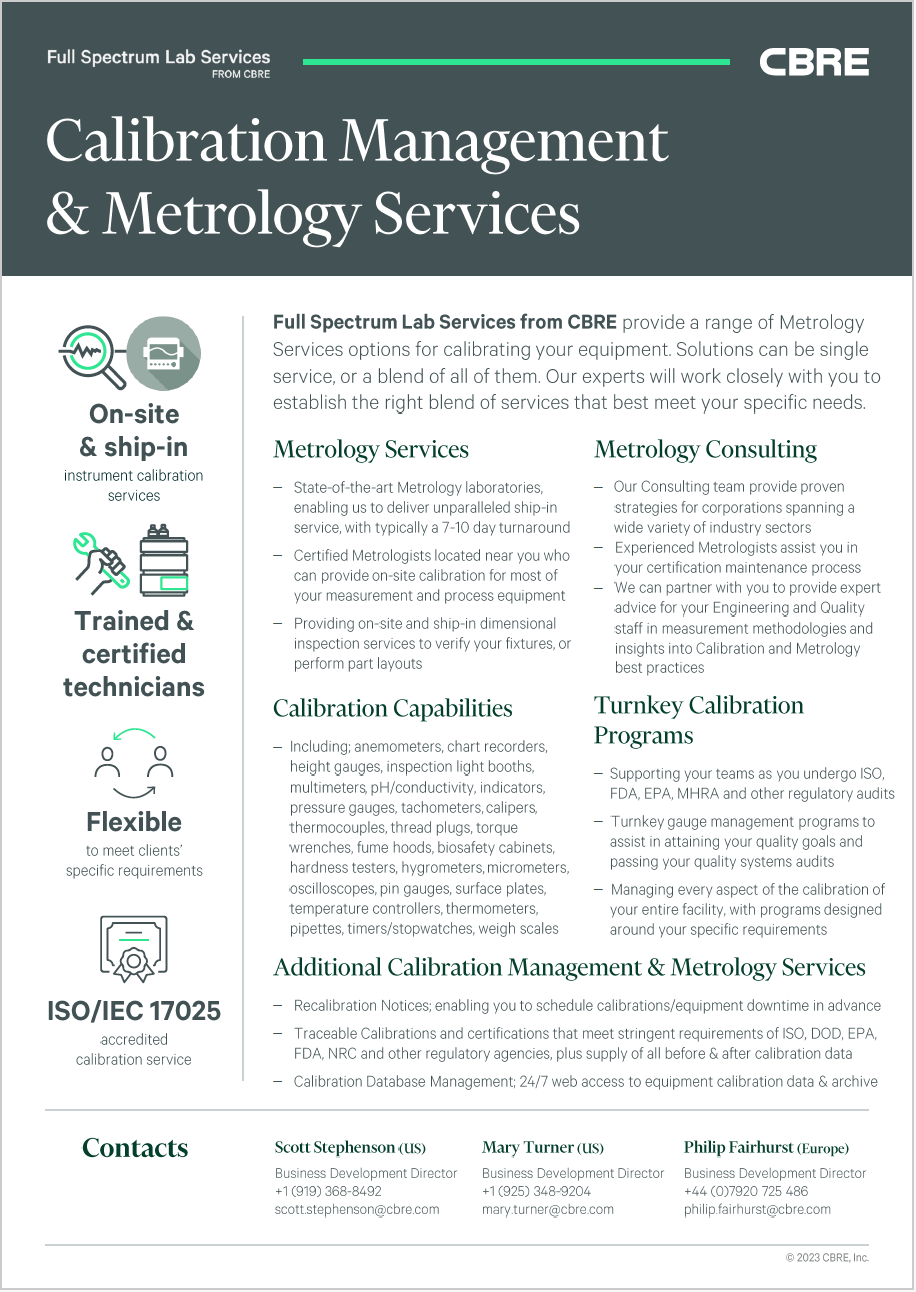 Metrology Brochure Cover